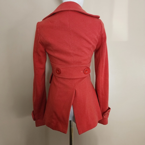 Orange Peacoat Jacket, Women's Small - Picture 8 of 11